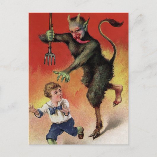  boze Krampus die aanstoot Briefkaart (Voorkant)