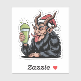 Boze Krampus Drink groene Drink Matcha Xmas Sticker