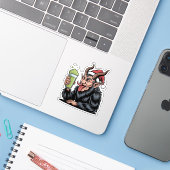 Boze Krampus Drink groene Drink Matcha Xmas Sticker (Laptop met iPhone)
