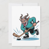 Boze Krampus speelt ijshockey kerstsport Notitiekaartje (Voorkant)