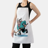 Boze Krampus speelt ijshockey kerstsport Schort (Insitu)