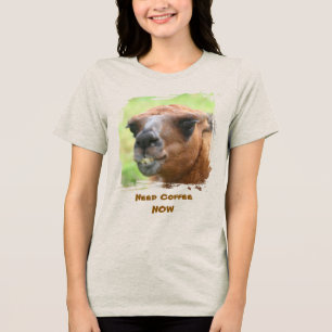 Boze Lama Heeft Koffie Humor Grappig Tri-Blend Shirt