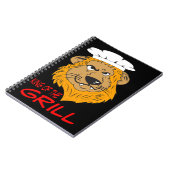 Boze Leeuw Chef met Grappige Spreuk Notitieboek (Linkerzijde)