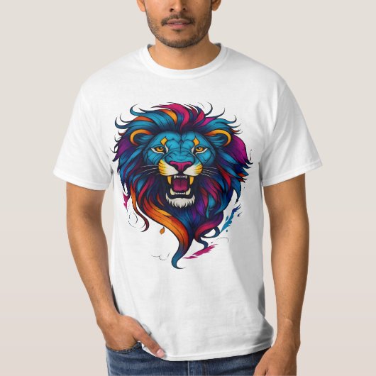 boze leeuw gezicht T-shirt (Voorkant)