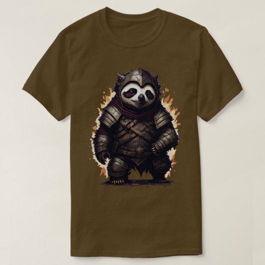 Boze luiaard met oude krijger pantser t-shirt (Design voorkant)