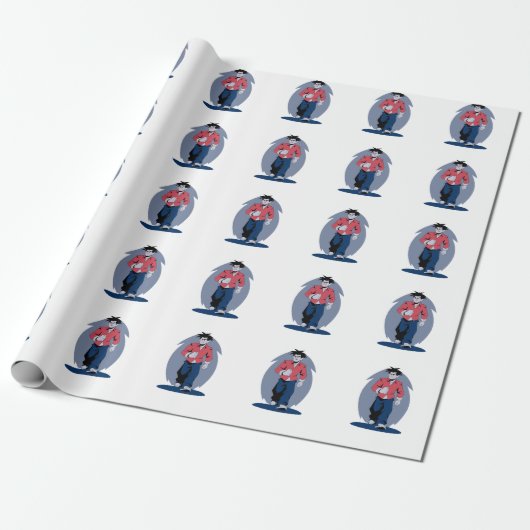 Boze man die loopt cadeaupapier (Uitgerold)