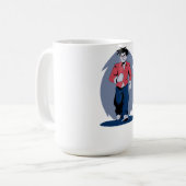 Boze man die loopt koffiemok (Voorkant links)