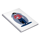 Boze man loopt notitieboek (Rechterzijde)
