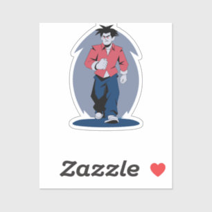 Boze man loopt sticker