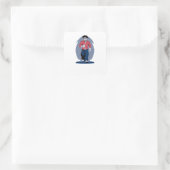Boze man loopt vierkante sticker (Tas)
