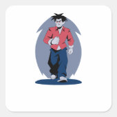Boze man loopt vierkante sticker (Voorkant)