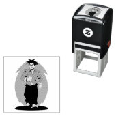 Boze man loopt  zelfinktende stempel (In situ)