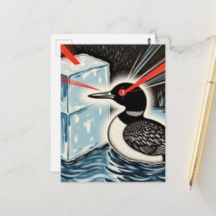 Boze Minnesota Loon Smelt Ijsblokjes met Lasers Briefkaart