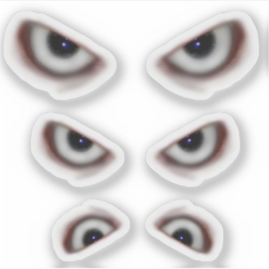 Boze ogen / enge ogen Halloween Sticker (Voorkant)