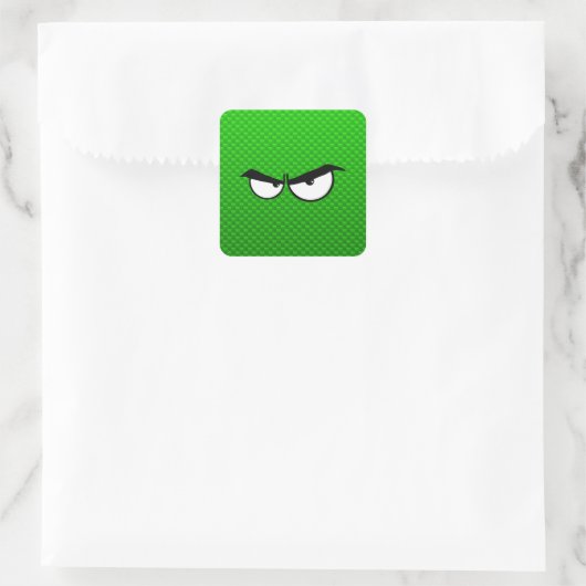 Boze ogen; Groen Vierkante Sticker (Tas)