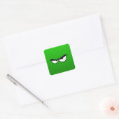 Boze ogen; Groen Vierkante Sticker (Envelop)
