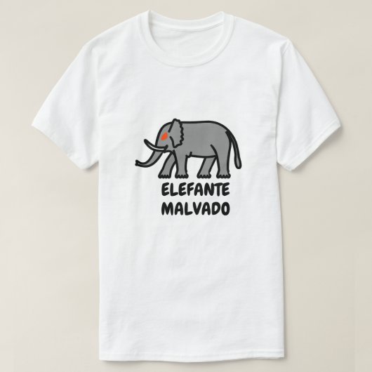 Boze olifant en Spaanse tekst elefante malvado T-shirt (Design voorkant)