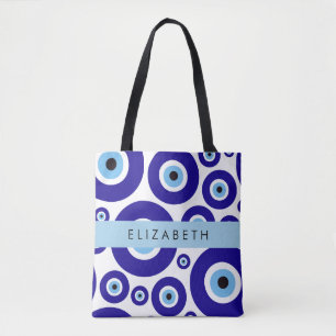 Boze Oog, Grieks Oog, Turks Oog, Mati, Je Naam Tote Bag