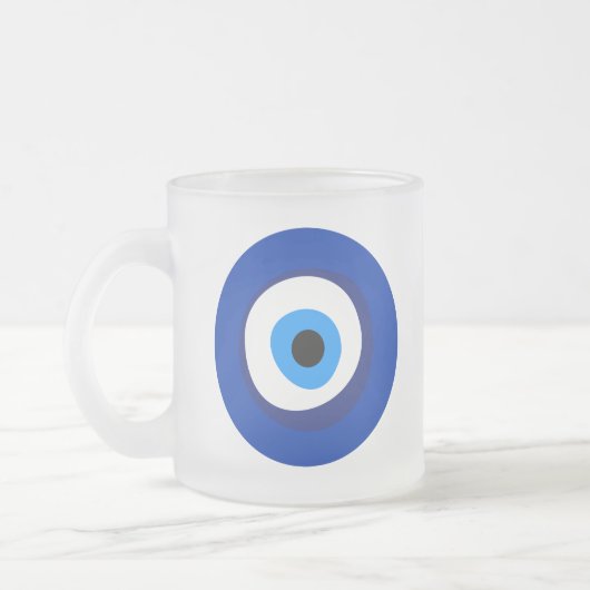 boze oog - oud symbool anti - quiteit talisman sup matglas koffiemok (Links)