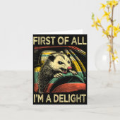 Boze Opossum Rijdt Grappige Quote Eerst En Vooral  Kaart (Gele Bloem)