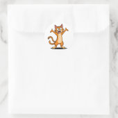 Boze Oranje Tabbykat Cartoon Ronde Sticker (Tas)