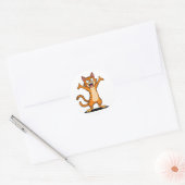 Boze Oranje Tabbykat Cartoon Ronde Sticker (Envelop)