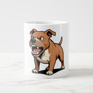 Boze Pitbull Cartoonhond Bruin Snauw Grote Koffiekop