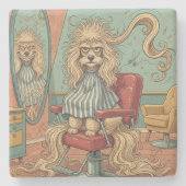 Boze Poodle Stenen Onderzetter (Voorkant)