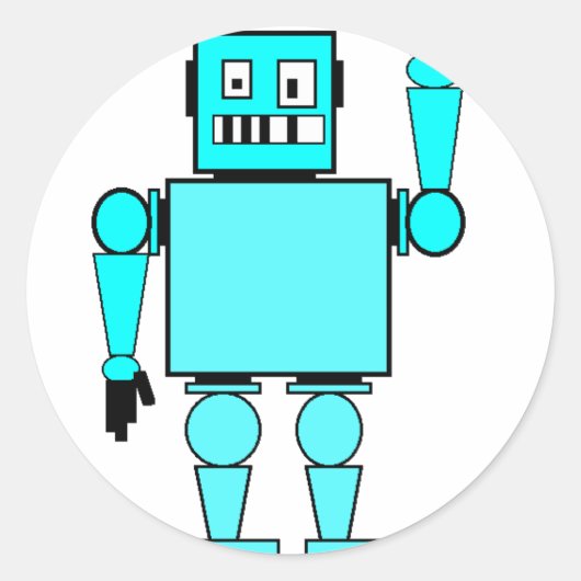 boze robot ronde sticker (Voorkant)