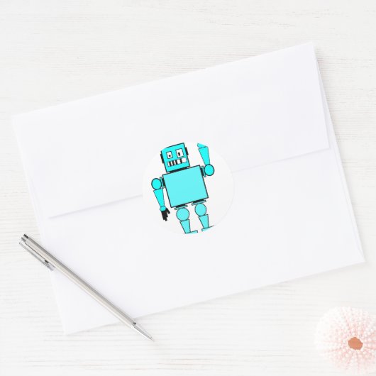 boze robot ronde sticker (Envelop)