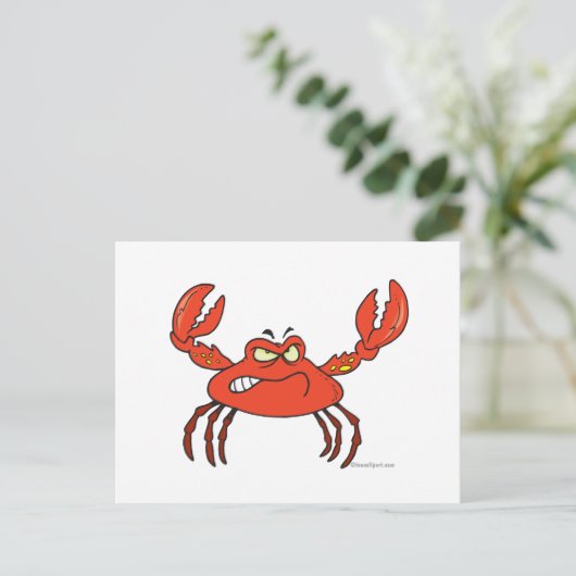 boze rode krab briefkaart (Staand voorkant)