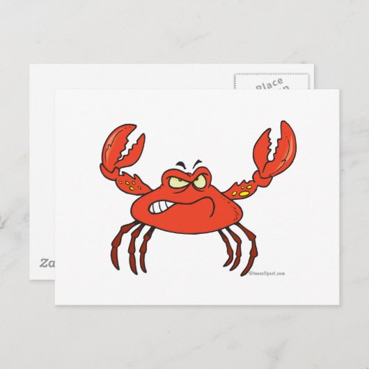 boze rode krab briefkaart (Voorkant / Achterkant)