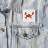 boze rode krab vierkante button 5,1 cm (In situ)
