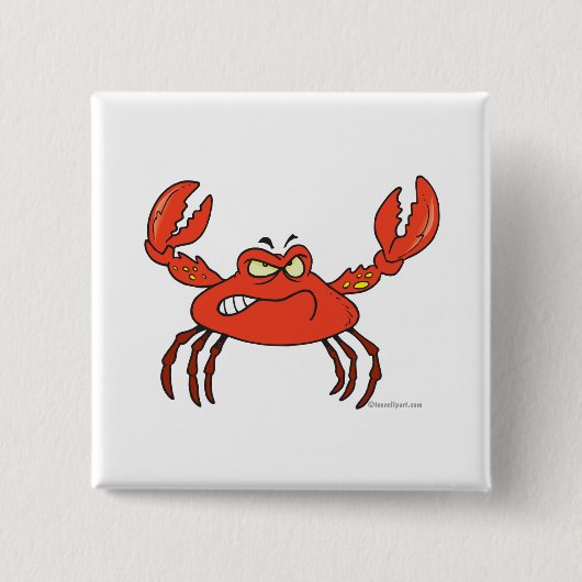 boze rode krab vierkante button 5,1 cm (Voorkant)