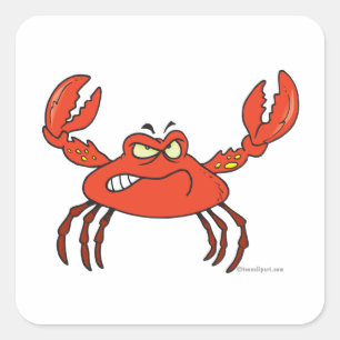 boze rode krab vierkante sticker