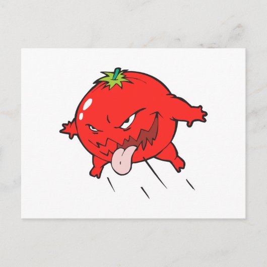 boze rotte tomaat cartoonpersonage briefkaart (Voorkant)