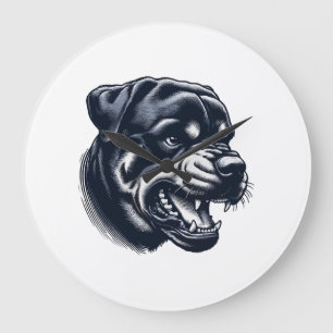 Boze Rottweiler Hond Krachtige Waakhond Kunst Grote Klok