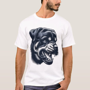 Boze Rottweiler Hond Krachtige Waakhond Kunstwerk T-shirt