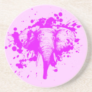 Boze Roze Olifant Zandsteen Onderzetter