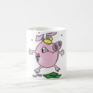 Boze Roze Spaarvarken Grappige Gestresseerde Big Koffiemok