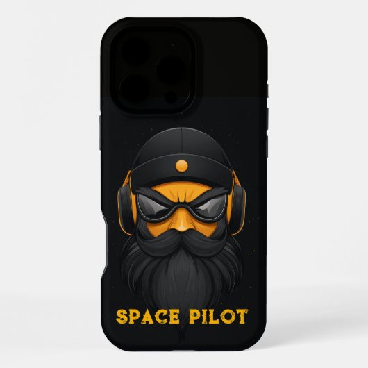 Boze Ruimtepiloot Zwart iPhone Hoesje (Achterkant)