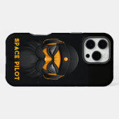 Boze Ruimtepiloot Zwart iPhone Hoesje (Achterkant horizontaal)