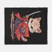 Boze samoerai stijl Kat Held Fleece Deken (Voorkant (Horizontaal))