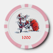 Boze Santa roze 1000 gestreepte pokerchip (Voorkant)