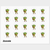 Boze schildpad karakter met goede pose ronde sticker (Vel)