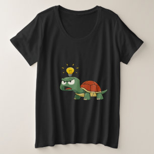 Boze Schildpad met Helder Idee Grote Maat T-shirt