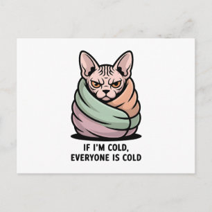 Boze Sphynx Kat Koude Humor Cartoon Kunst Briefkaart