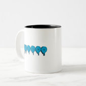 boze spooktekst tweekleurige koffiemok (Voorkant links)