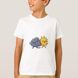 Boze Stormwolk Jaagt Gelukkige Zon Kinderen T-shirt