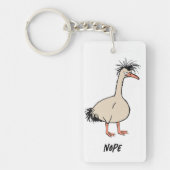 Boze struisvogel tekening sarcastische zin zak cha sleutelhanger (Voorkant)